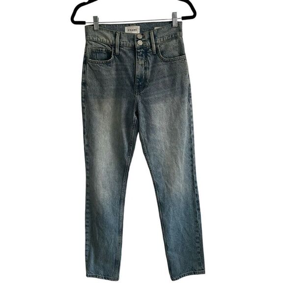 Frame Le Sylvie Slender Straight Jeans Size 25 Light Wash Classic Eco-Friendly